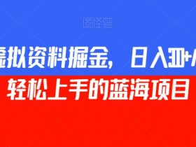 小红书虚拟资料项目怎么玩，新手入门到精通全攻略