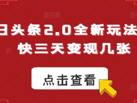 头条号赚钱新模式，日入300+的短视频搬运项目全攻略